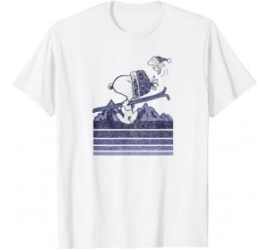 Peanuts - Snoopy Woodstock Ski Stripes T-Shirt